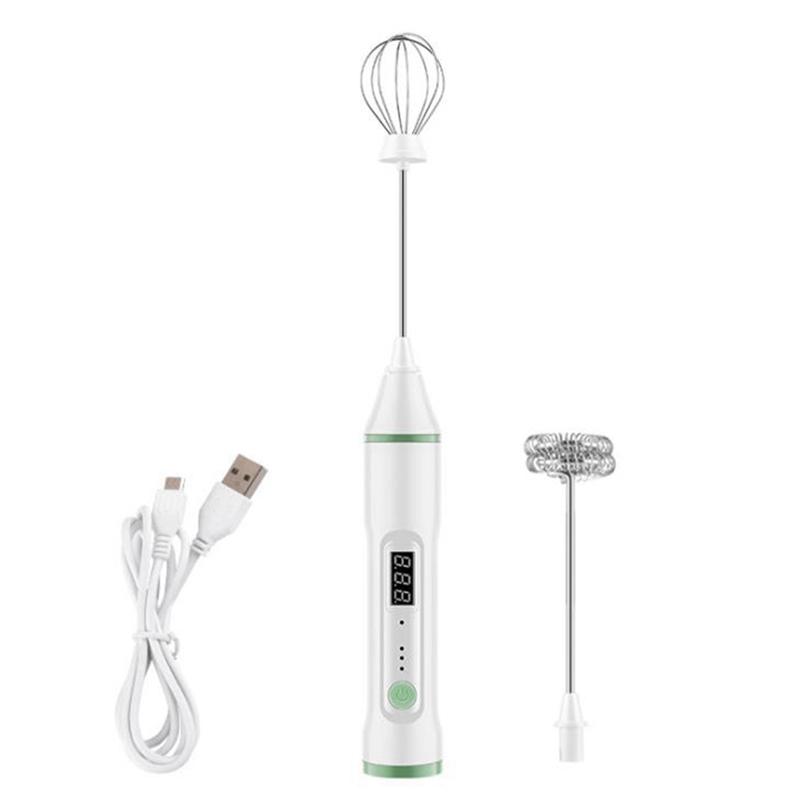 Sạc USB Điện Trứng Be Nhà Sữa Sữa Rửa Mặt Foamer Uống Hỗn Hợp 2 Cỏ Roi Di Động Trứng Máy Xay Sinh Tố Nhà Bếp Mini Máy Đánh Trứng