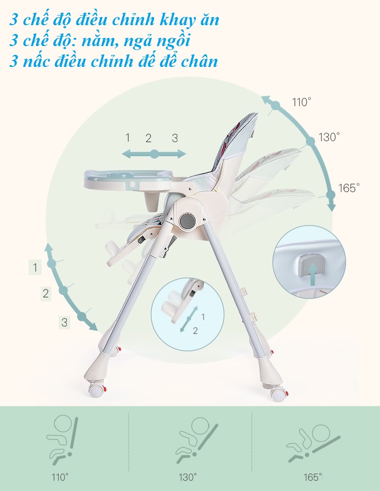 Ghế Ăn Dặm, Ghế Ngồi Ăn Cao Mastela 1015 Tặng Yếm Máng Và Thước Đo Chiều Cao (Rồng)