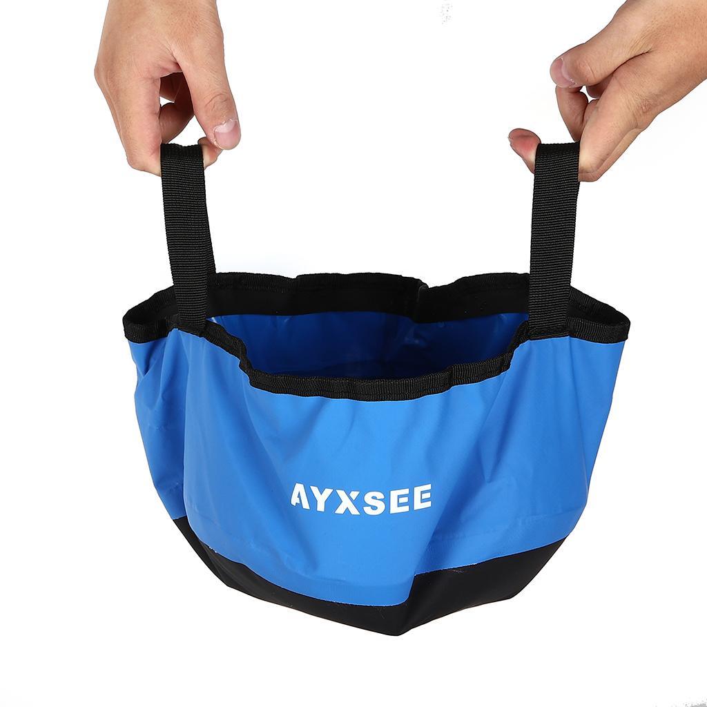 Lightweight Collapsible Portable Folding Durable Leak-Proof Outdoor Wash Basin Footbath Bucket Water Bag for Car Washing Camping Traveling