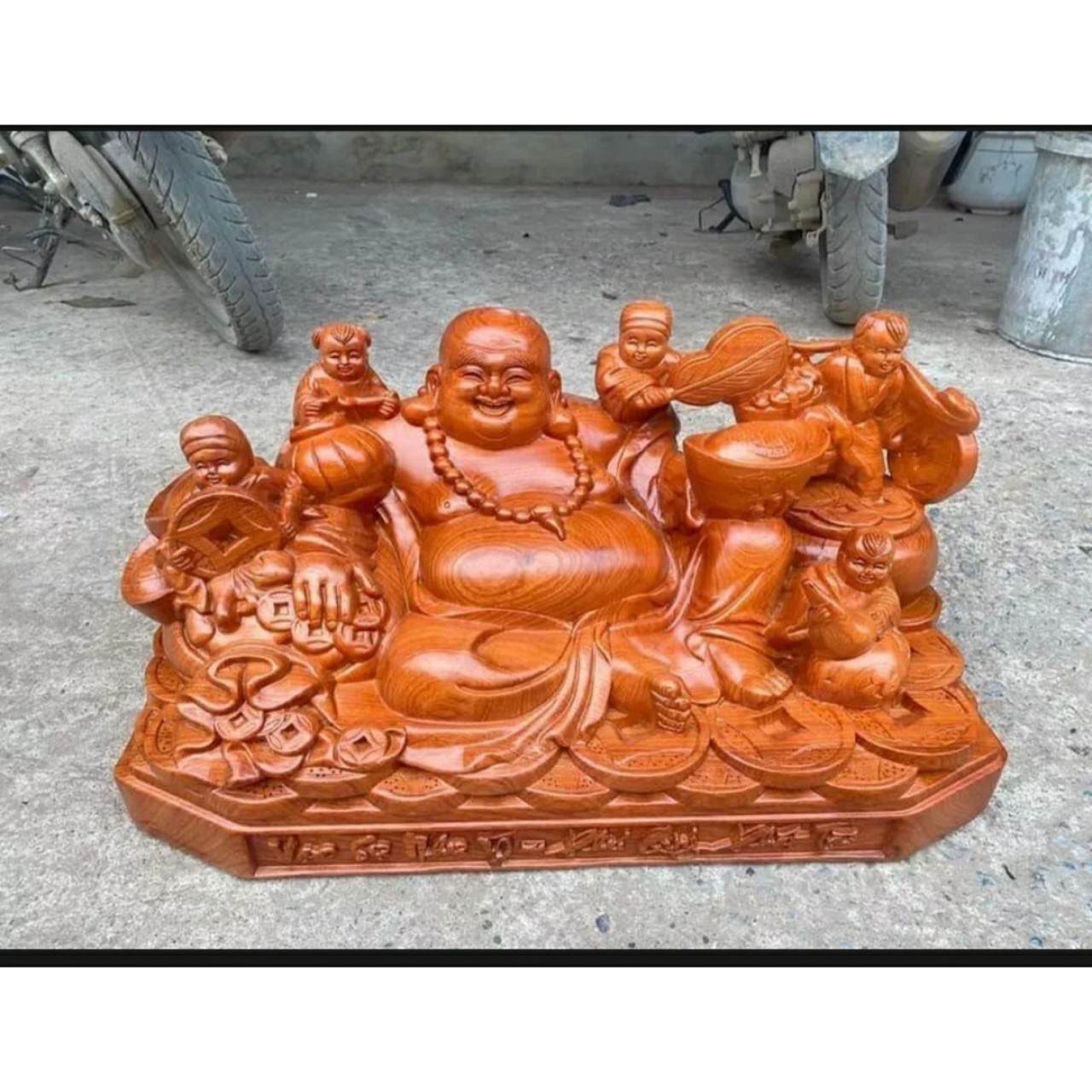 Tượng phật Di lặc ngũ phúc gỗ hương