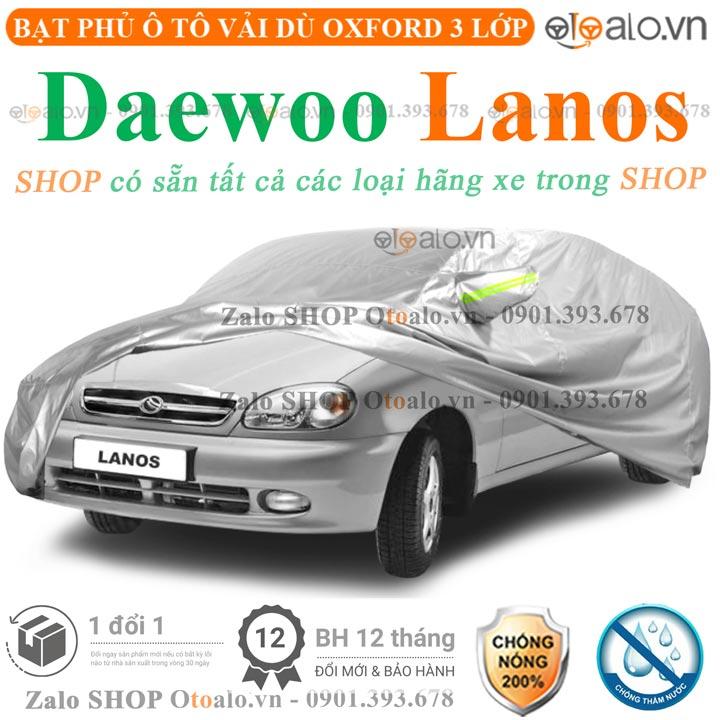 Bạt che phủ xe ô tô Daewoo Lanos 3 lớp cao cấp
