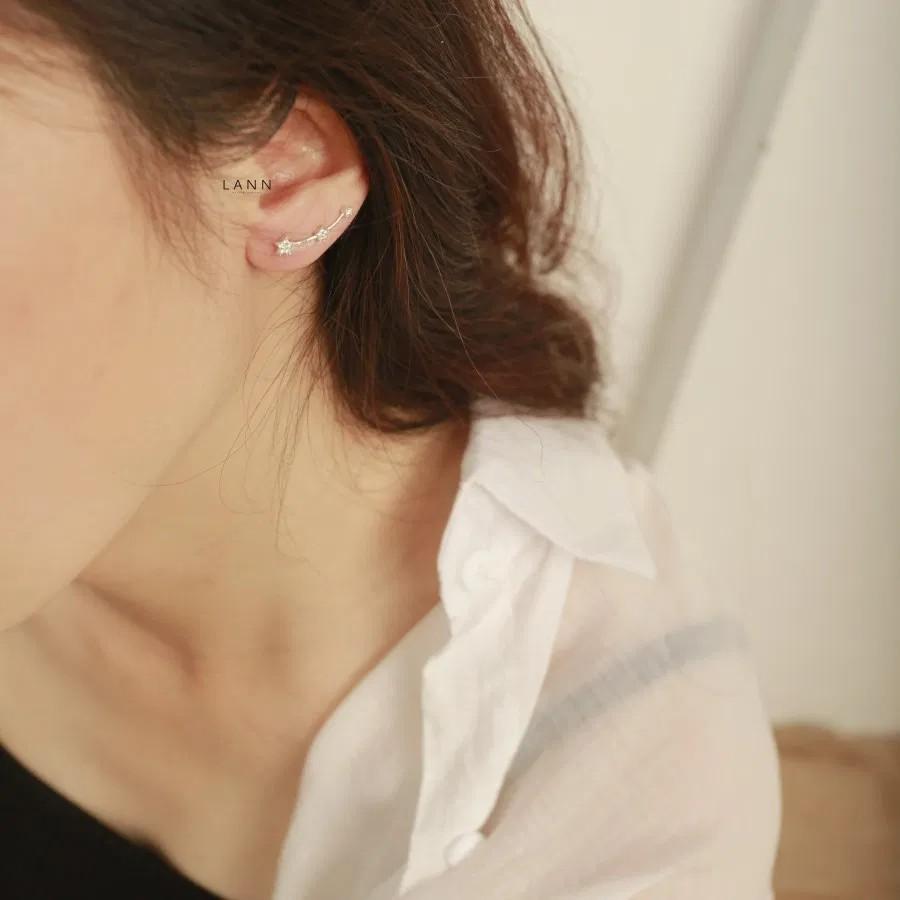 Khuyên dải 3 sao đá S925 LANN