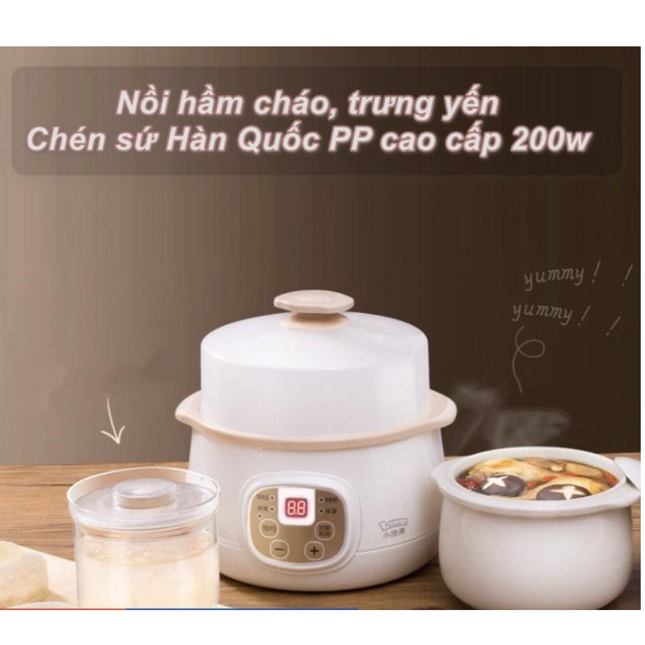 Nồi hầm đa chức năng hầm cháo trưng yến Chén nấu canh sứ 200w màu trắng kem