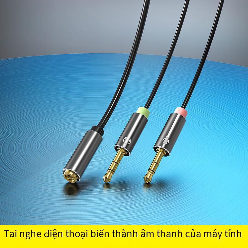Micrô tai nghe máy tính kiểu mới nhất cáp chuyển hai trong một điện thoại di động đầu chuyển đổi tai nghe bộ chia âm thanh một điểm hai