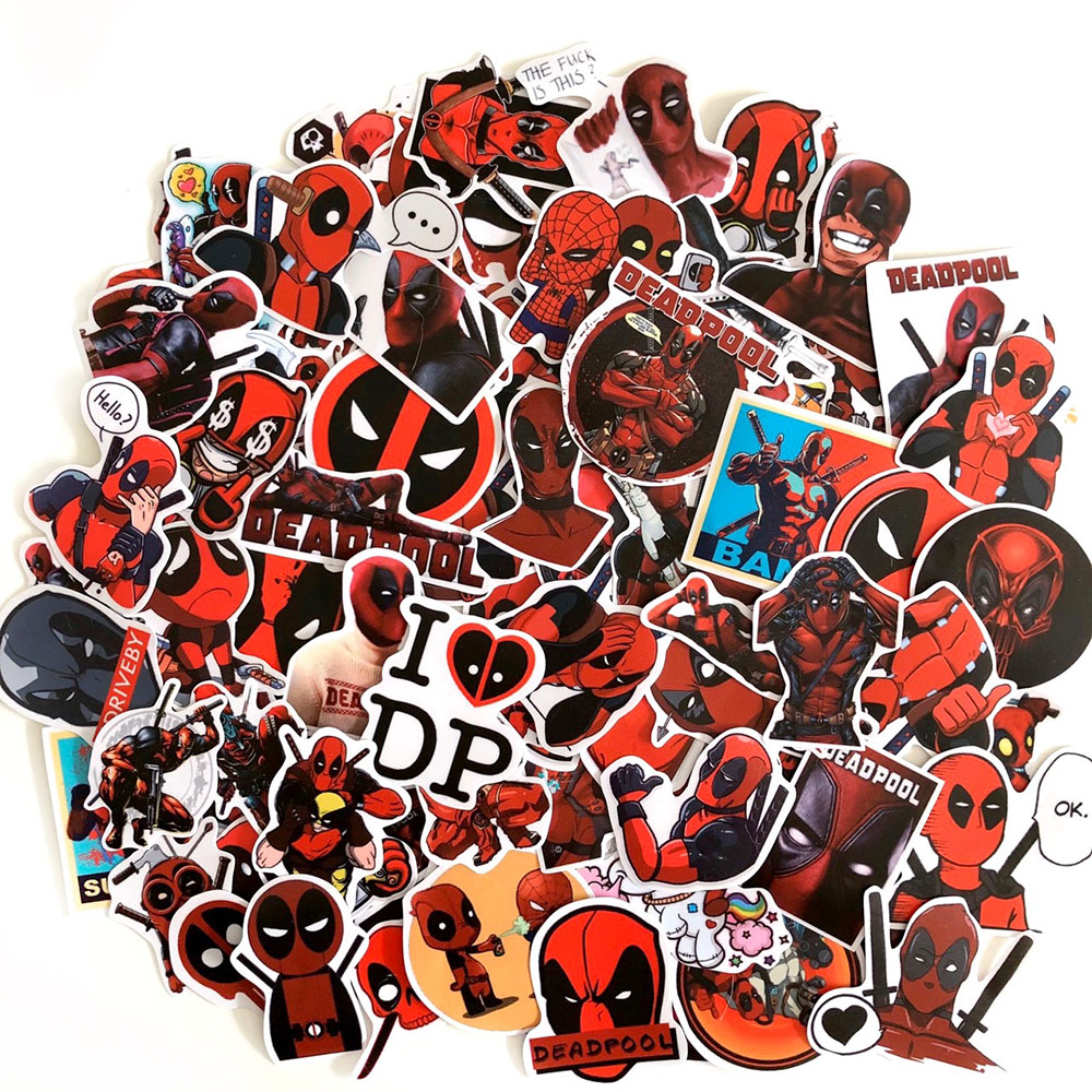 Bộ 50 Sticker Deadpool (2020) Hình Dán Đỏ Đen Chủ Đề Anti Hero Bựa Hài Hước Vui Vẻ Chống Nước Decal Chất Lượng Cao Trang Trí Va Ly Du Lịch Xe Đạp Xe Máy Xe Điện Motor Laptop Nón Bảo Hiểm Máy Tính Học Sinh Tủ Quần Áo Nắp Lưng Điện Thoại