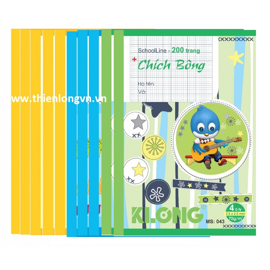 Lố 10 Vở 4 ô ly Chích bông 200 trang - TP043