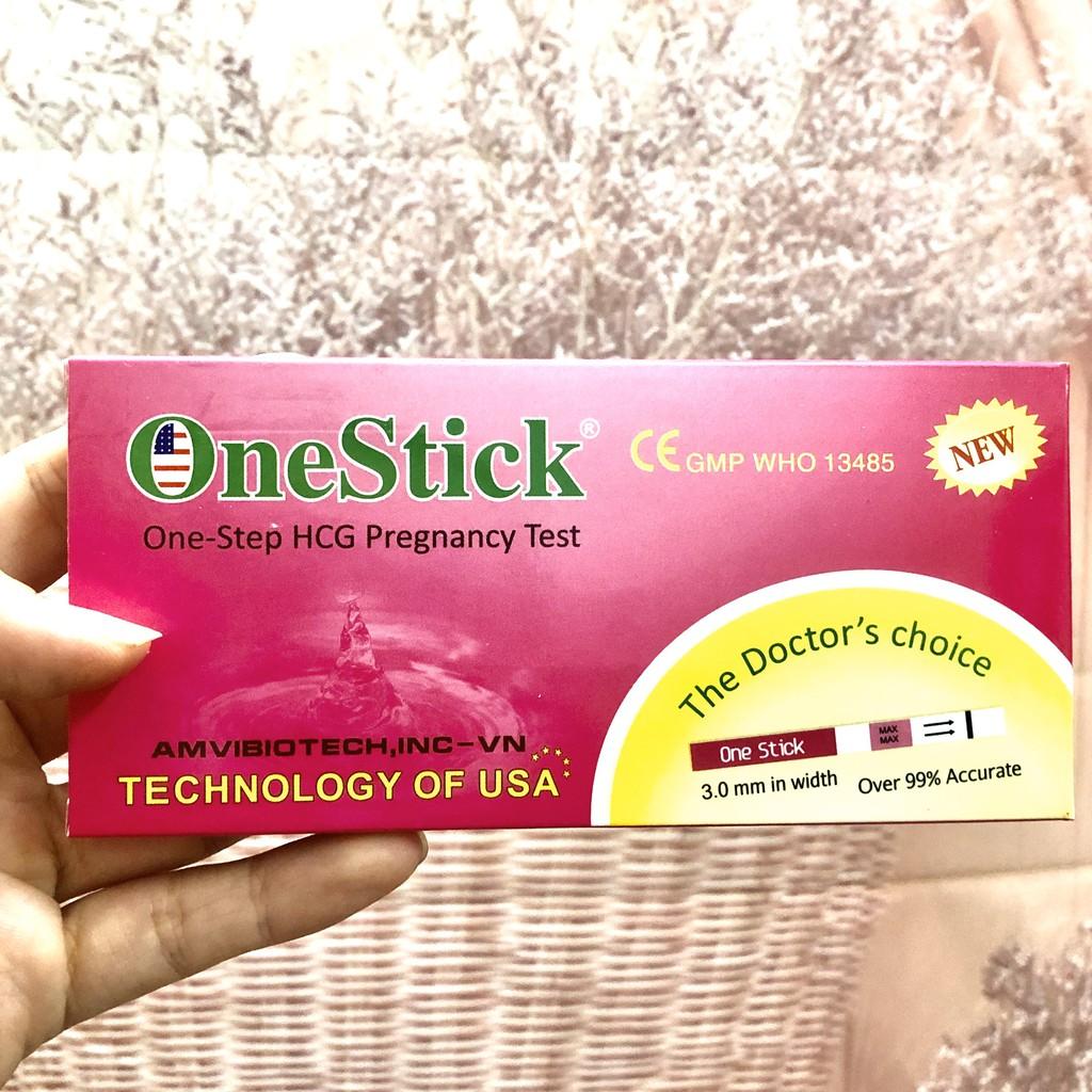 Que Thử thai OneStick 2 vạch chính xác - test thử thai hai vạch sớm nhanh hiệu quả tức thì