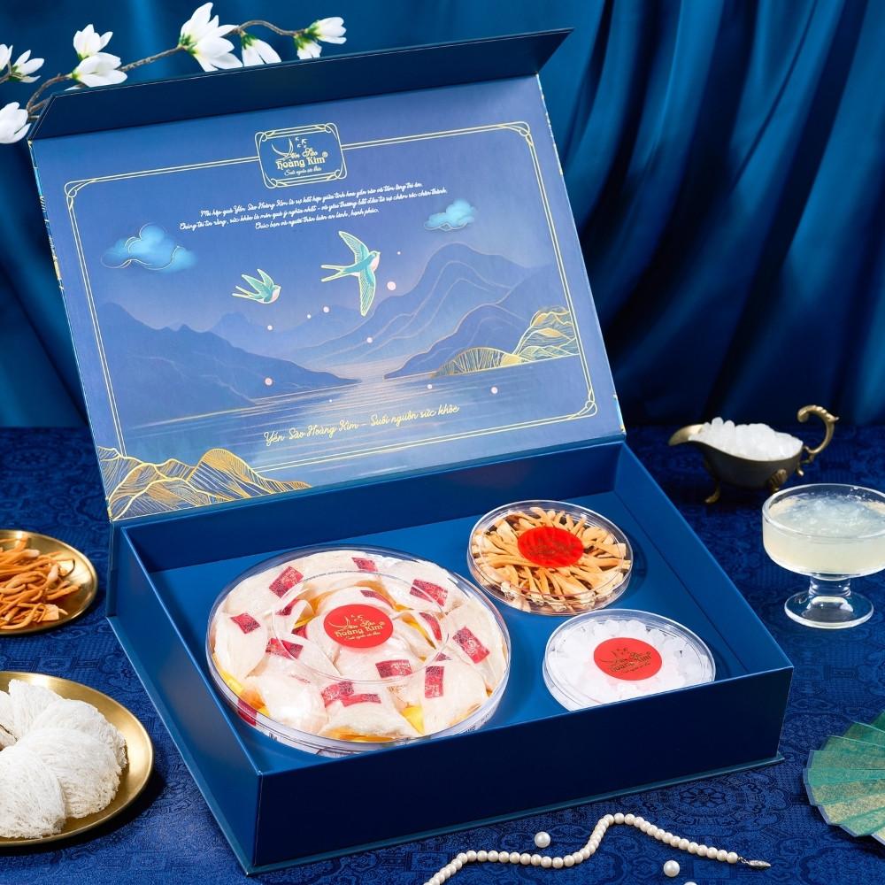 [CHÍNH HÃNG] Hộp Quà Yến Sào Hoàng Kim Kim Long Bửu Yến 100g Tổ Yến Thượng Hạng và Đông Trùng Hạ Thảo - Quà Biếu Sếp, Tặng Doanh Nghiệp Cao Cấp