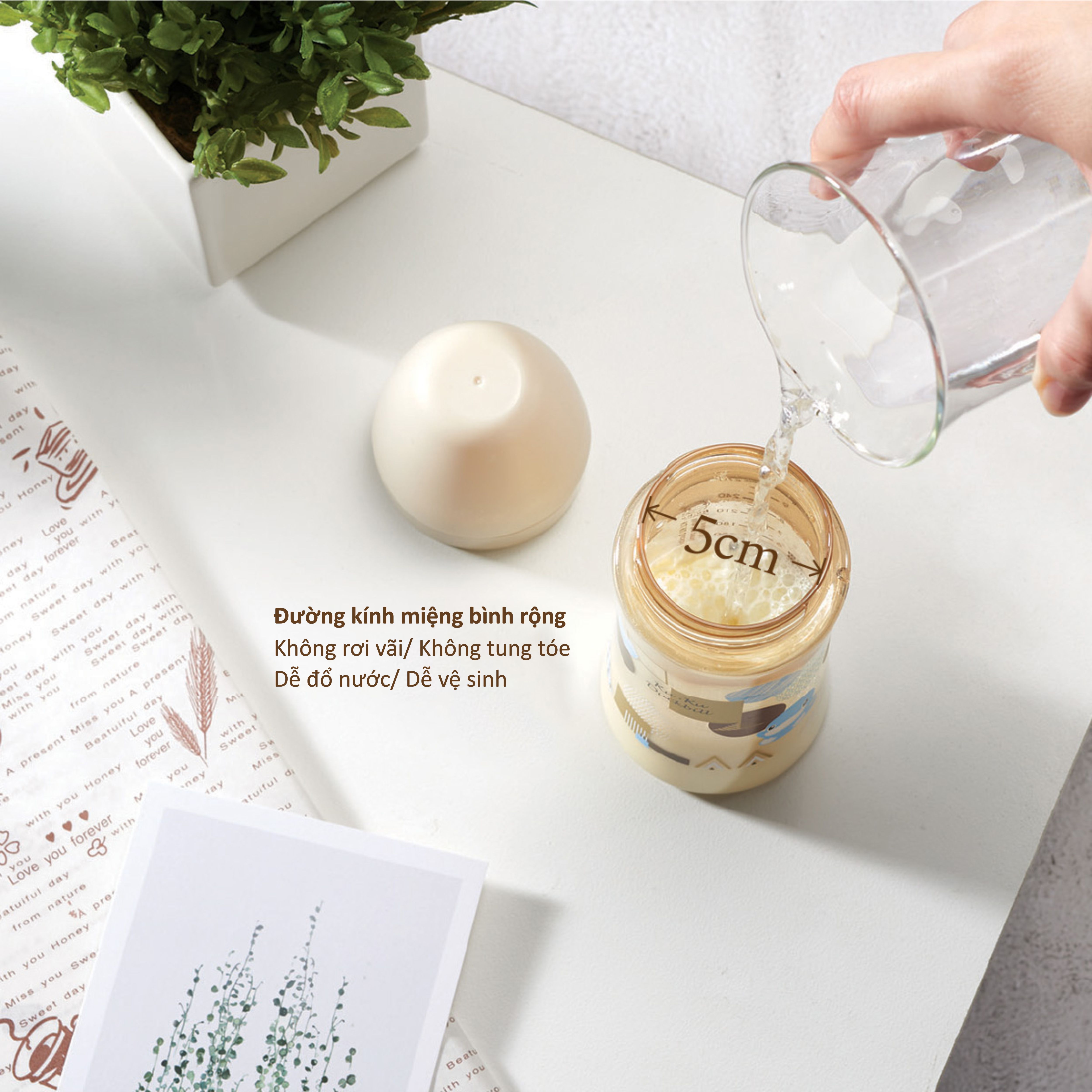 BÌNH SỮA KUKU CỔ RỘNG PPSU PHIÊN BẢN KU-PLUS KU5882 - 160ml