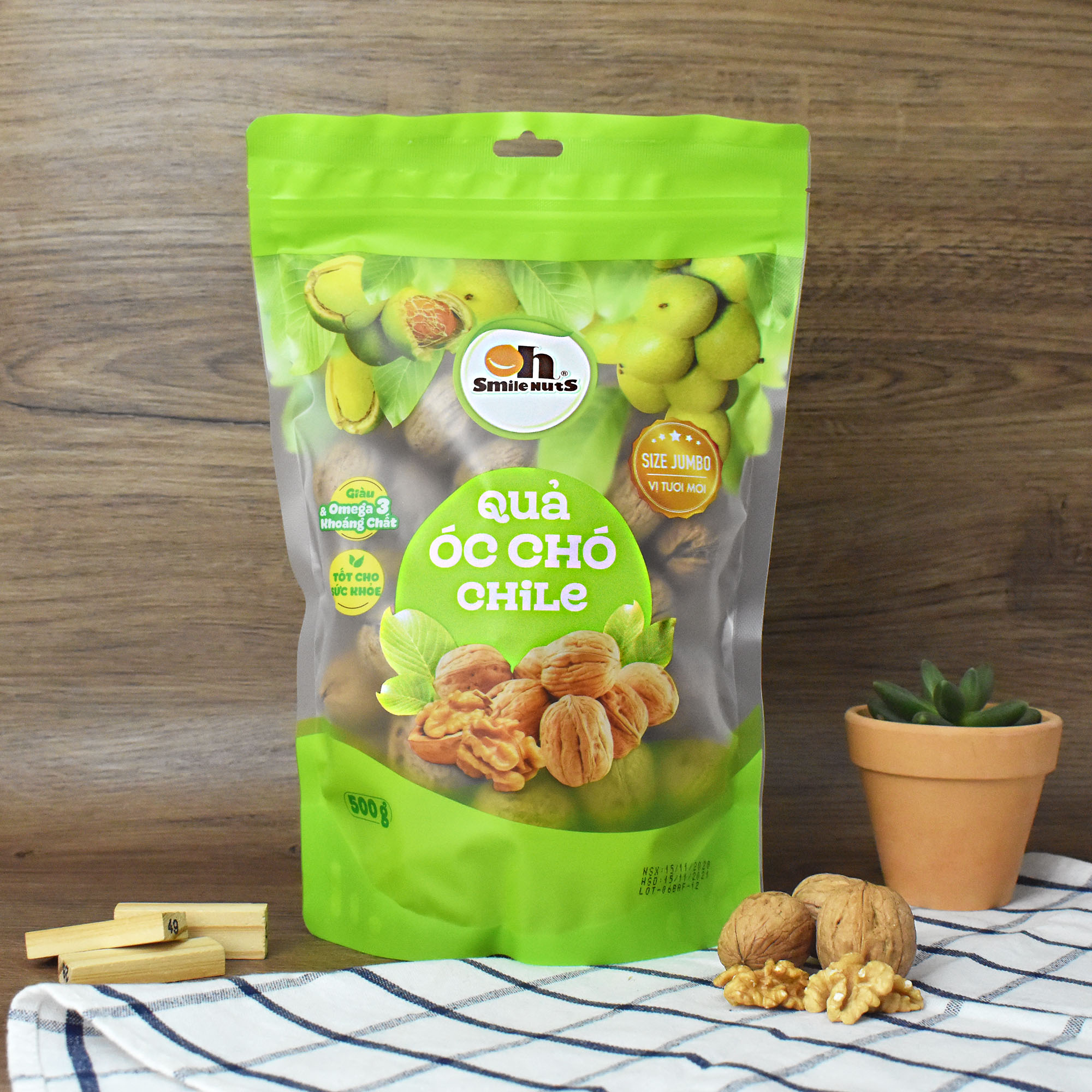 Quả Óc Chó Chile Smile Nuts Túi 500g