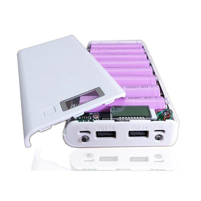 Box sạc dự phòng 8 khe pin dùng pin 18650 khung pin dự phòng, mạch sạc dự phòng, mạc