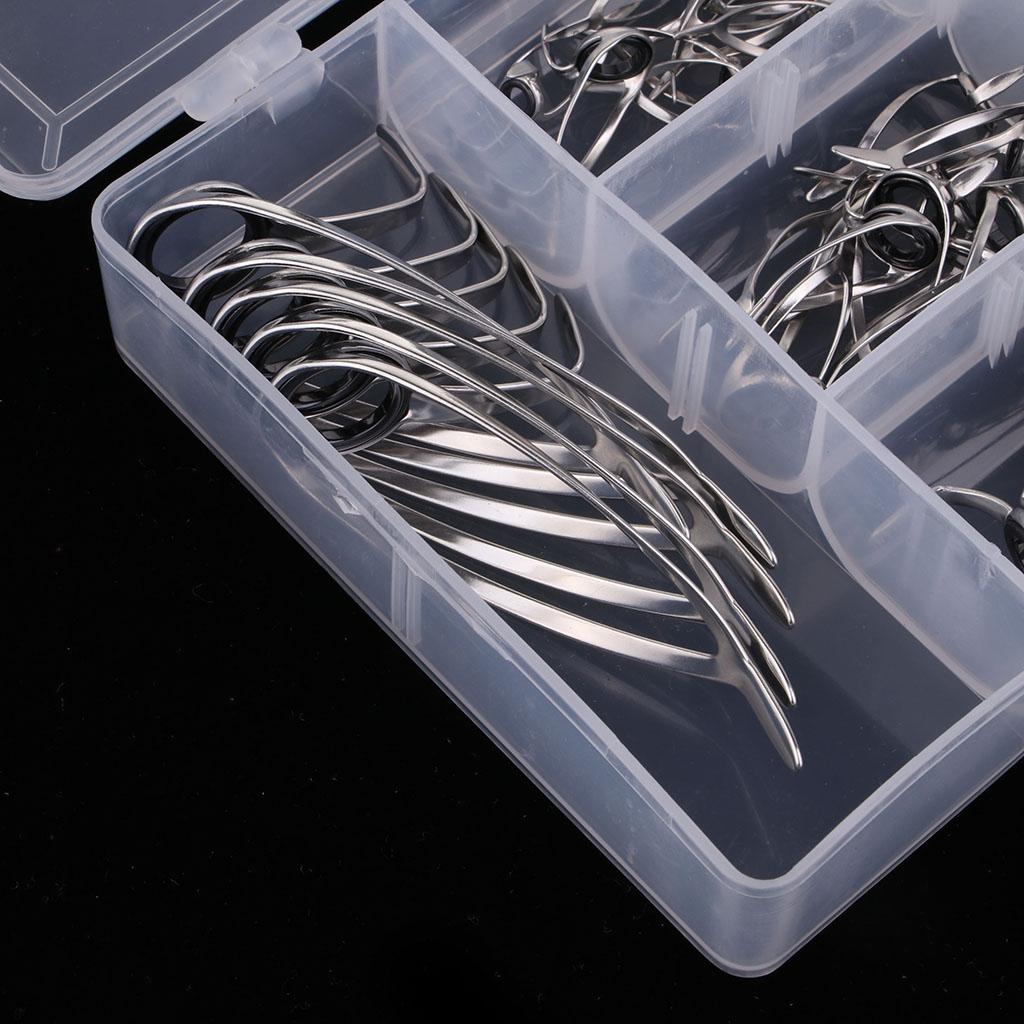 55pcs Fishing Rod Guides Replacement Repair Kit Boat Fishing Rod Guides Ring