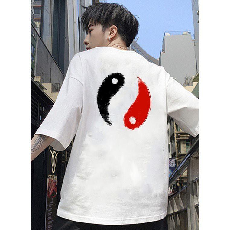 Áo thun unisex form rộng in hình âm dương cực đẹp