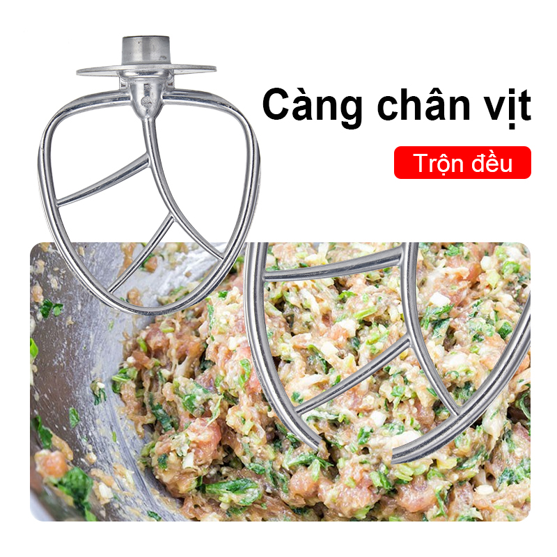 Máy trộn bột máy đánh trứng cỡ lớn đa năng bát inox 5 lít/6.5 lít công suất máy trộn bột đa năng đánh kem làm bánh tiện dụng 1000W /1300W, Các bộ phận có thể tháo rời, dễ dàng vệ sinh