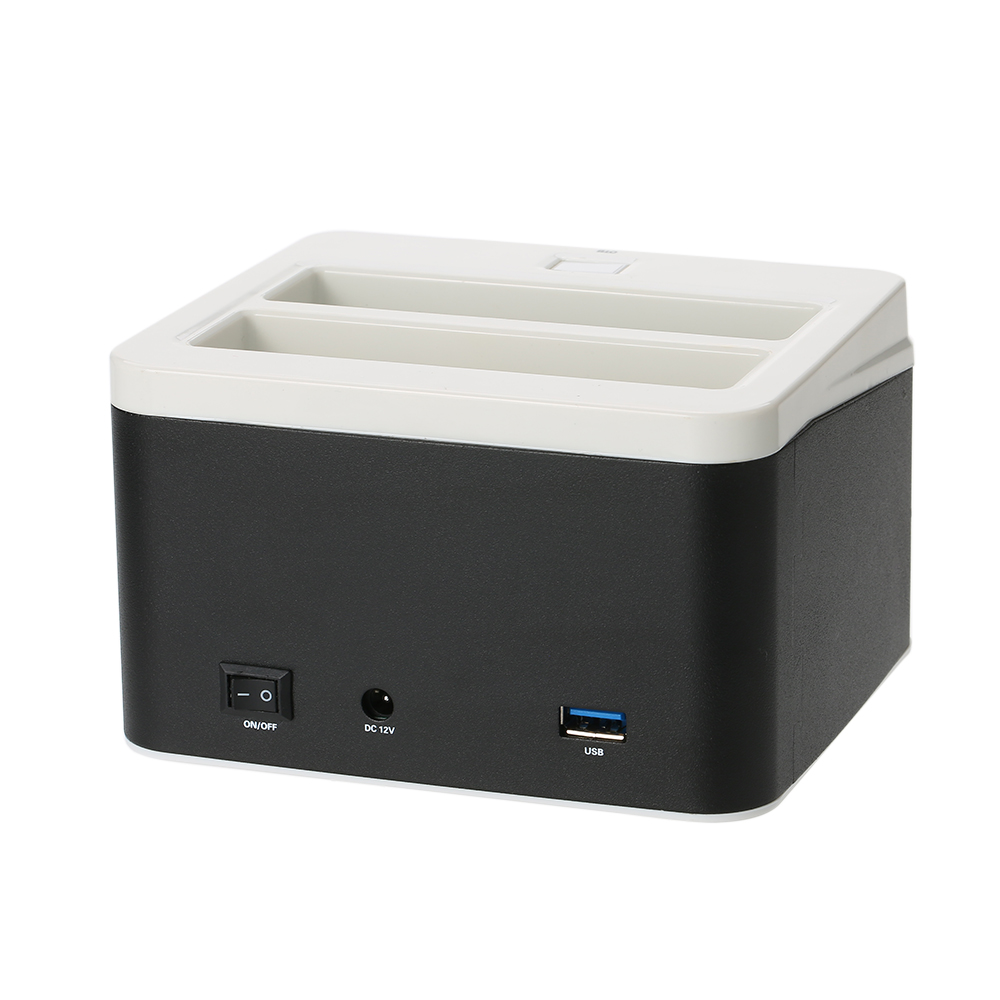 Ổ cắm cứng HDD 2,5 '' / 3,5 '' USB 3.0 đến SATA IDE Đa chức năng,Đế đĩa cứng hai khay với chức năng sao lưu