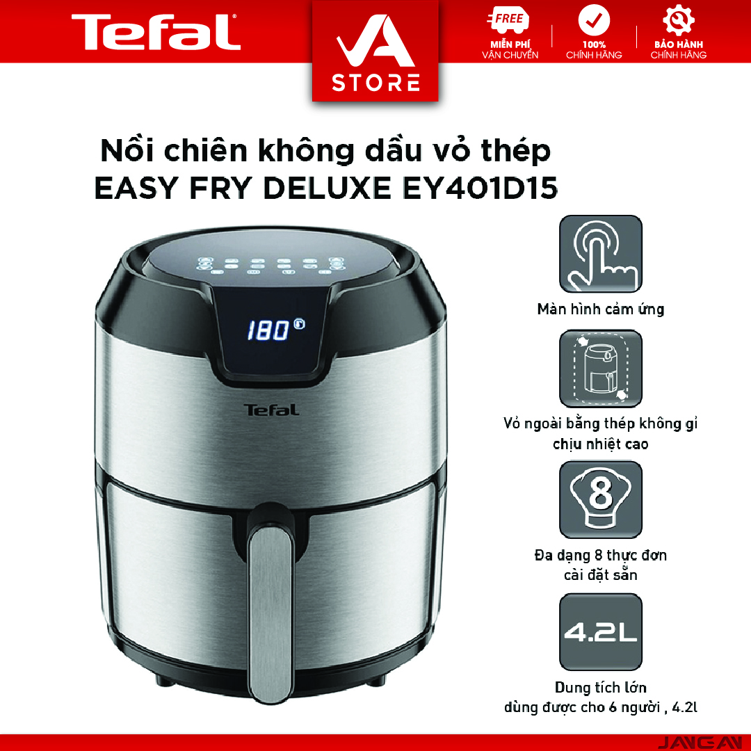 Nồi chiên không dầu điện tử Tefal XL EY401D15, giỏ chiên 4.2L - BH 2 năm - Hàng Chính Hãng