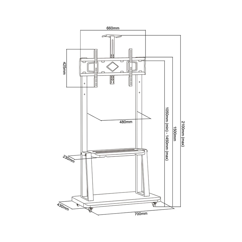 Giá Treo Tivi Di Động Nhập Khẩu GL G1700-1P (32" - 75") – Hàng Chính Hãng