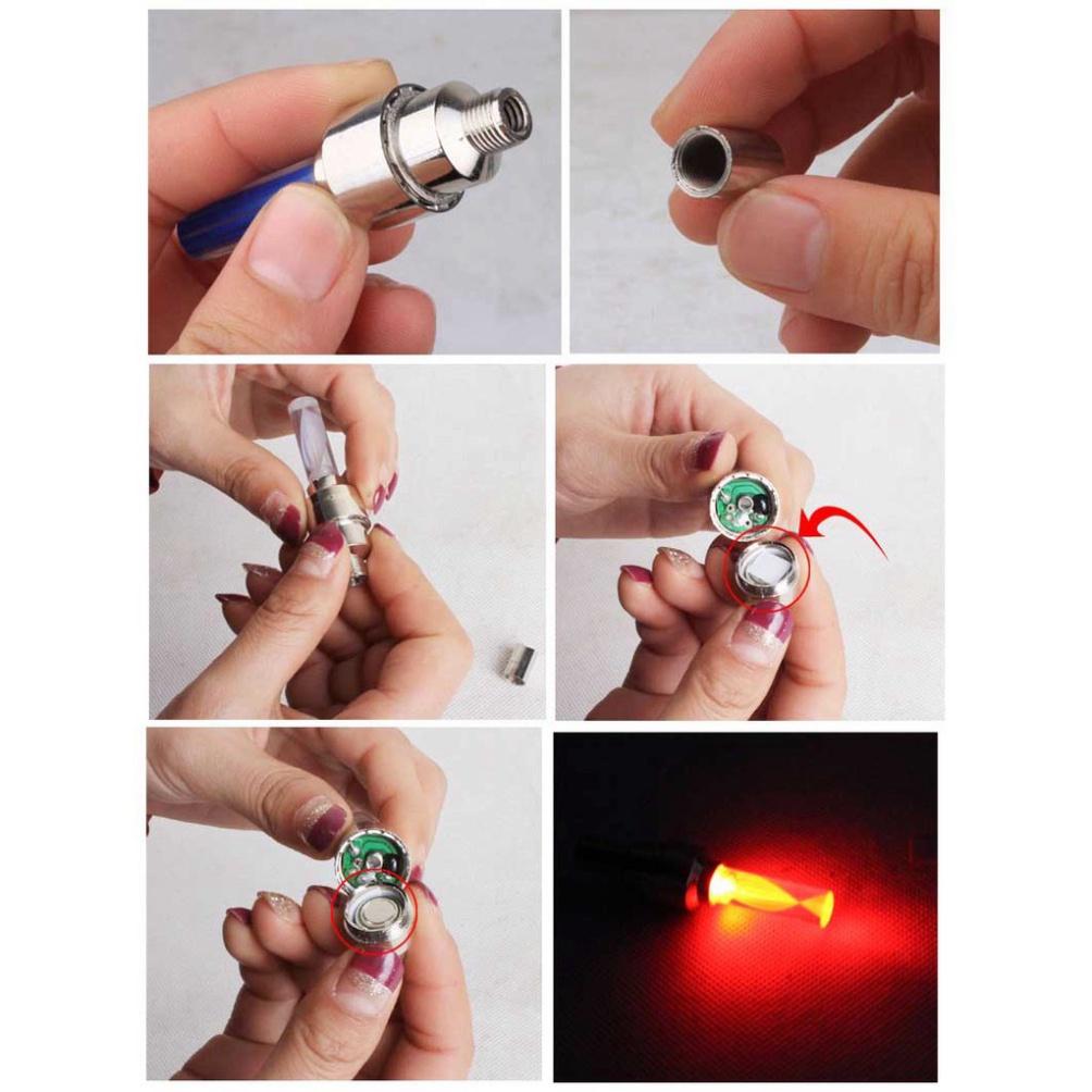 Bộ 2 Van Xe Phát Sáng Đèn LED Gắn Van Bánh Xe Đạp, Xe Máy, Ô Tô