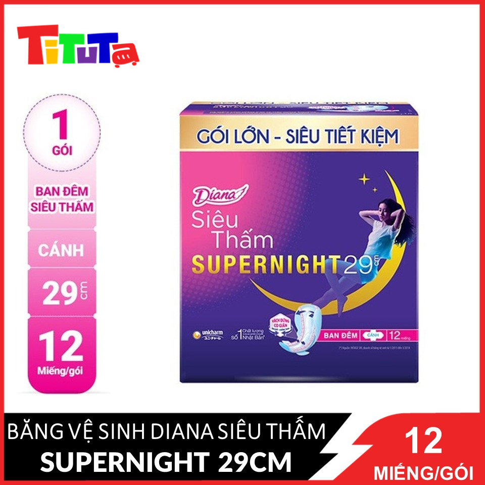 Băng Vệ Sinh Diana Siêu Thấm Supernight 29Cm-1902
