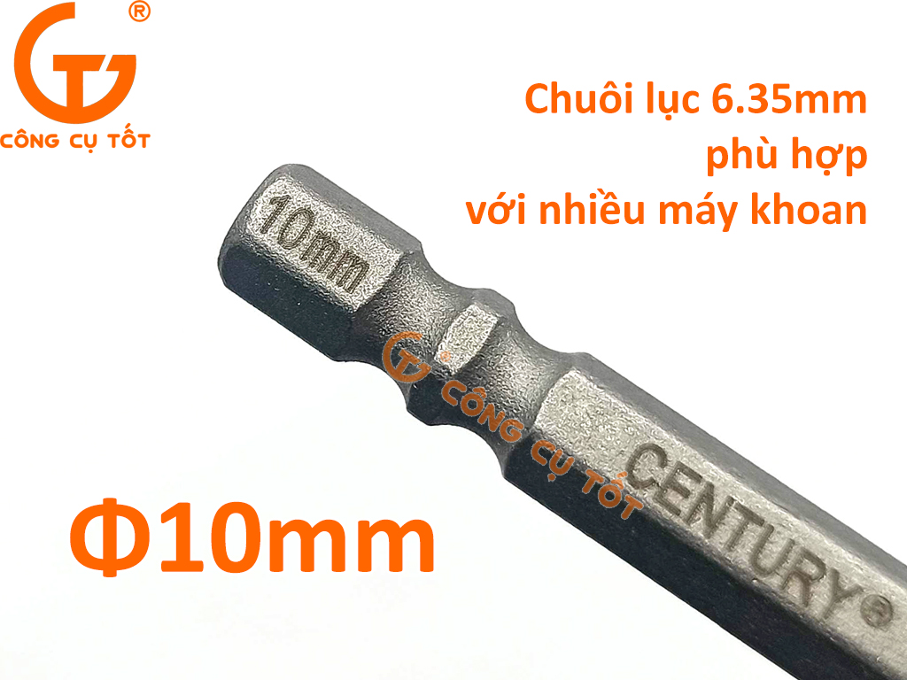Mũi khoan đa năng chuôi lục Century thép YG6 chống hao mòn 10mm
