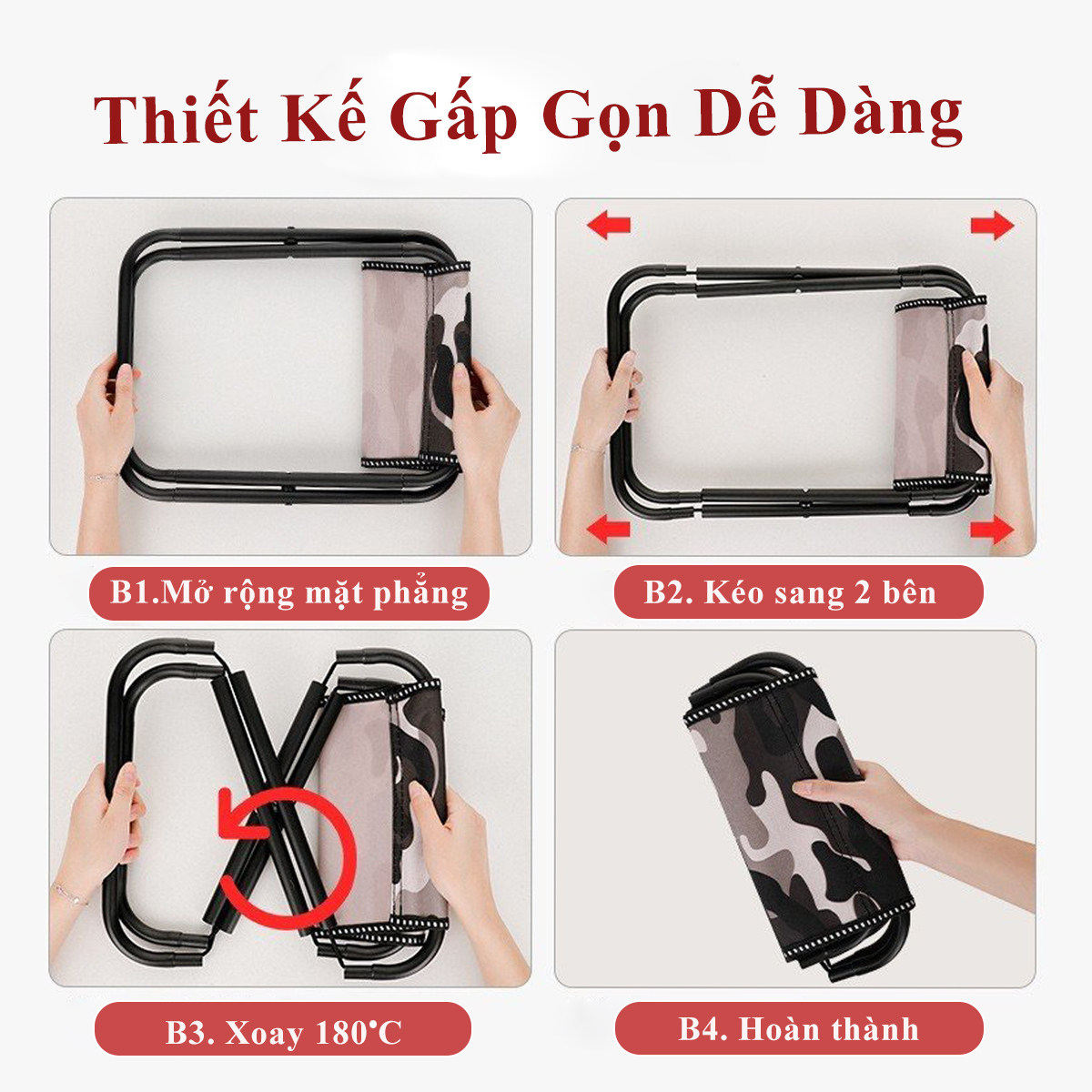 Ghế Mini Gấp Gọn KUNBE Phù Hợp Du Lịch Dã Ngoại Cắm Trại Câu Cá Đợi Chờ Tàu Xe