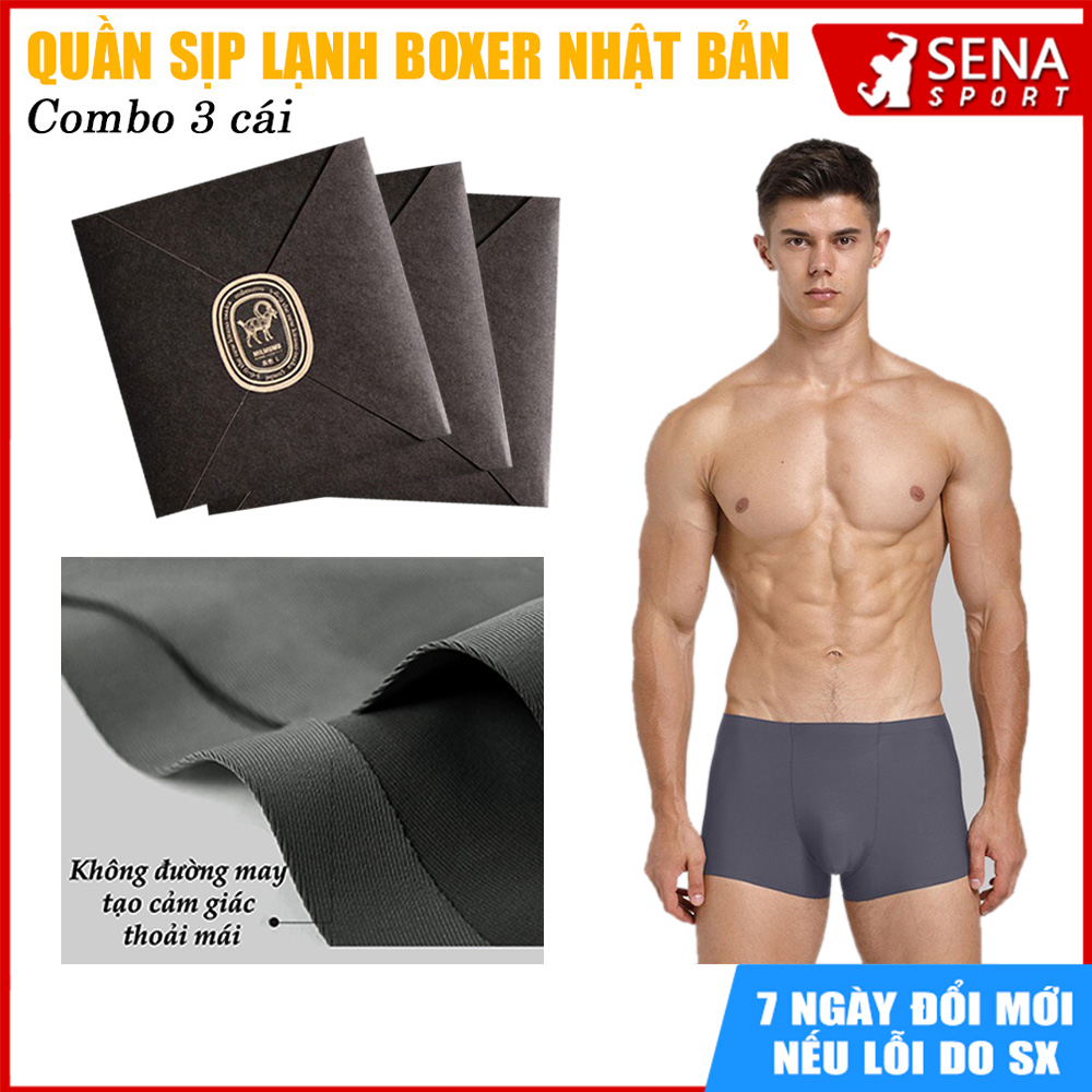 Combo 3 Quần lót nam boxer Nhật Bản - Sịp nam dáng boxer