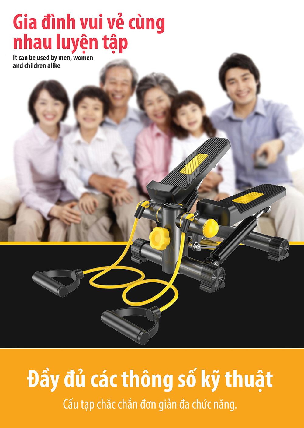 Máy Chạy Bộ Tại Chỗ - Mini Stepper YELLOW BG (hàng nhập khẩu)