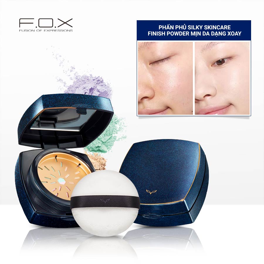 0126268 F.O.X Phấn phủ Silky Skincare Finish Powder mịn da dạng xoay 20g