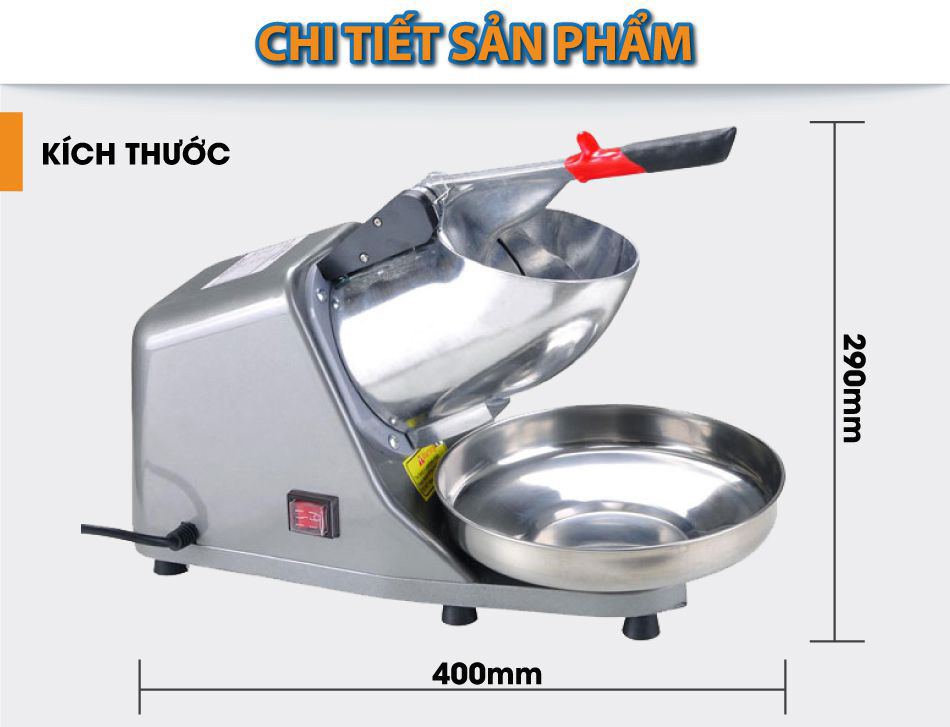 Máy Bào Đá tuyết 2 Lưỡi ES-300 Đa Năng, Máy Làm Đá, Máy Xay Đá Tuyết Mịn công suất lớn 300W