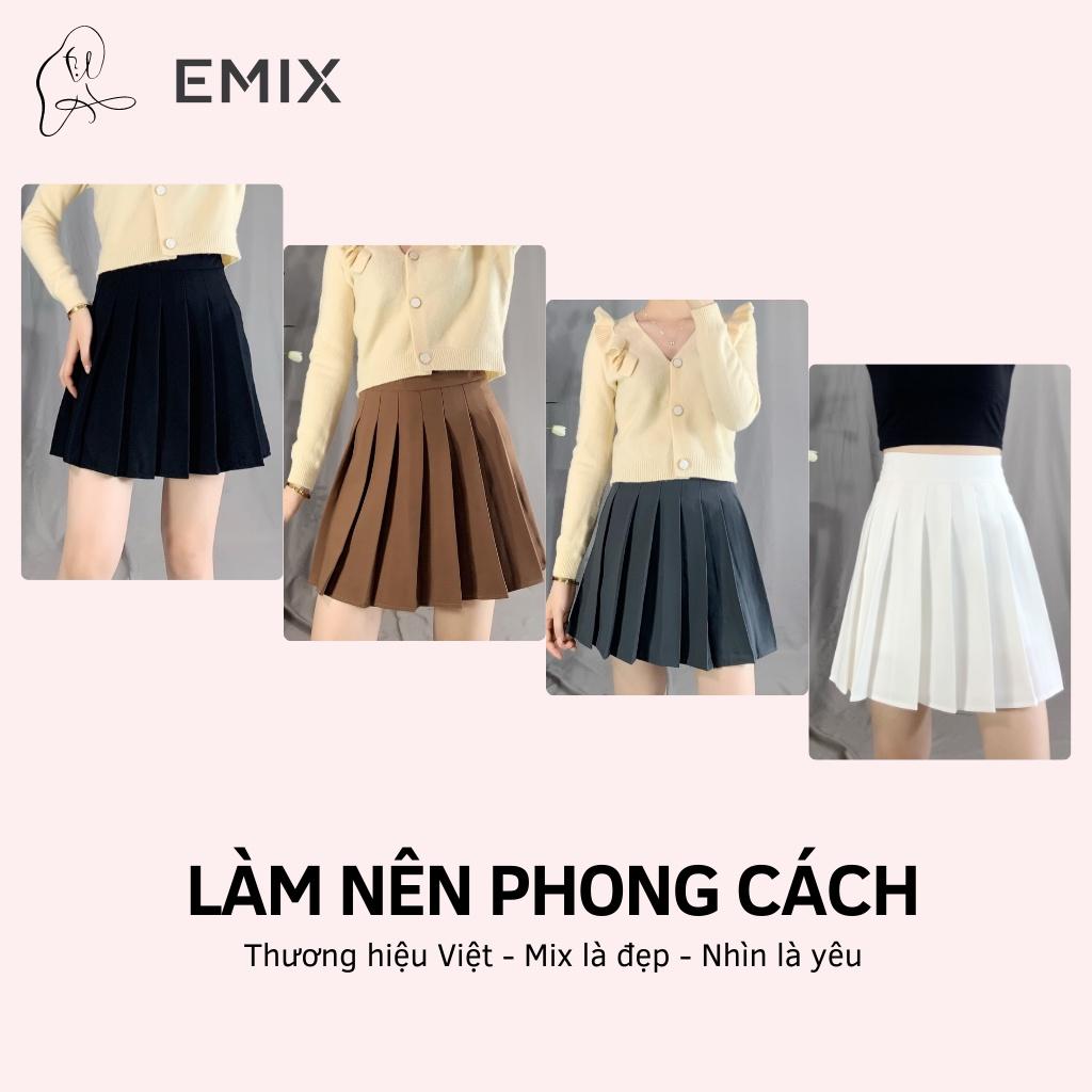 Chân váy tennis xếp ly 301 EMIX (4 màu), ulzzang, dáng ngắn, cạp cao, khóa sườn, vải tuyết mưa, ít giãn, không bai xù