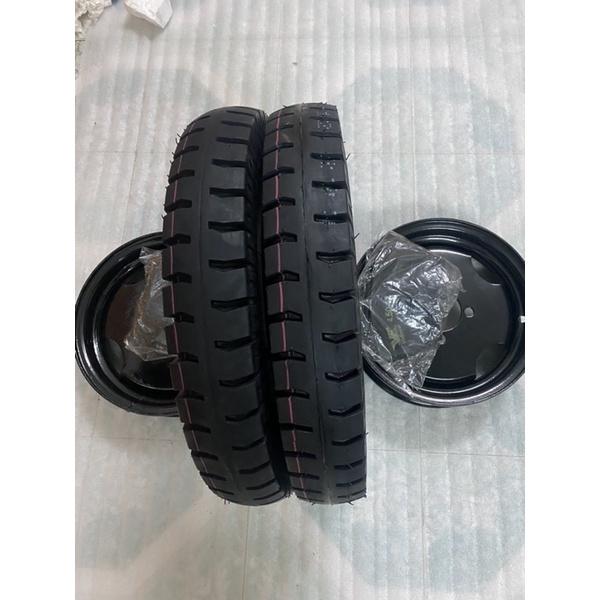 Cặp bánh 400-12 Tim ốc lazang đo vuông 7cm,đo chéo 10cm, dùng lắp ráp vào xe 3 bánh,xe 4 bánh...