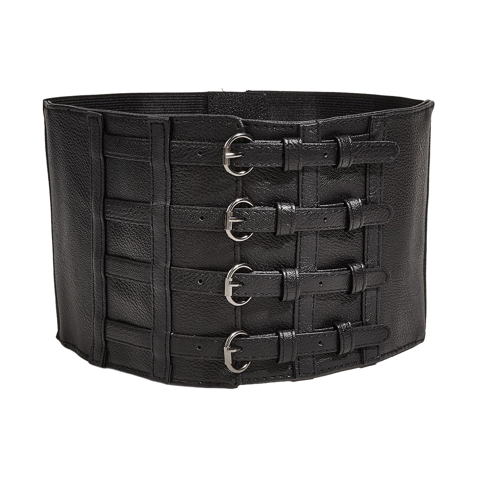 Fashion Corset Waist Training PU Leather Women Elastic Waist Belt