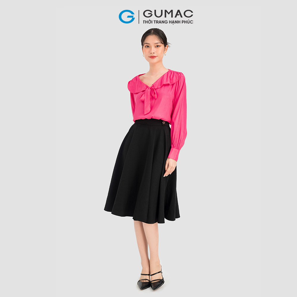 Chân váy nữ GUMAC LV0828 - LV1015 phối nút