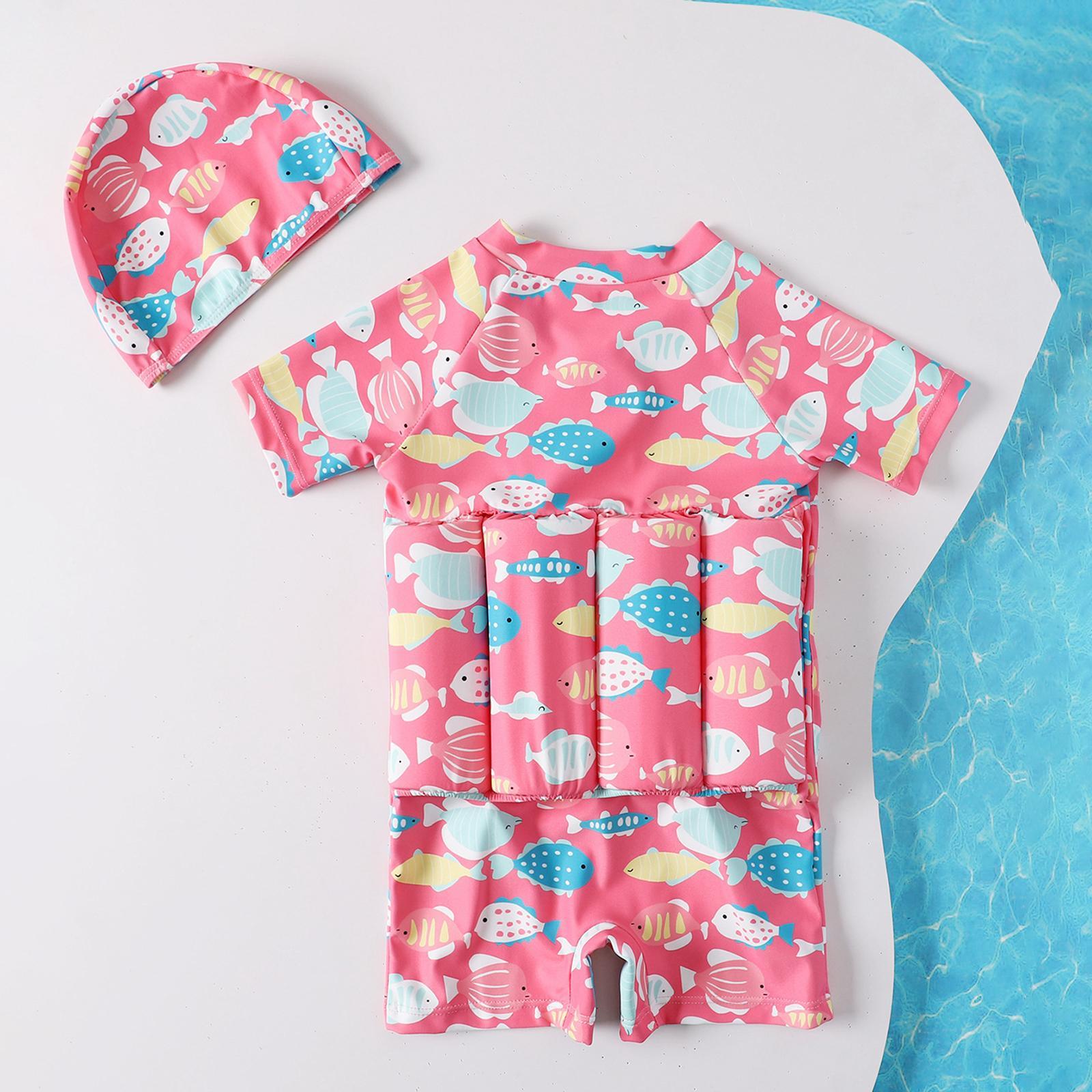 Kids Buoyancy Swimsuit Swim Vest Flotation Polyester Girls Costume Bathing Size