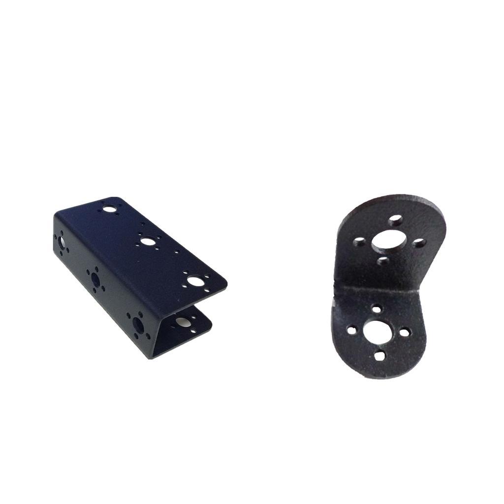 2Pcs Black Metal U-Shaped and L-Shaped Beam Bracket for Robot Arm / Humanoid Robot / Servo