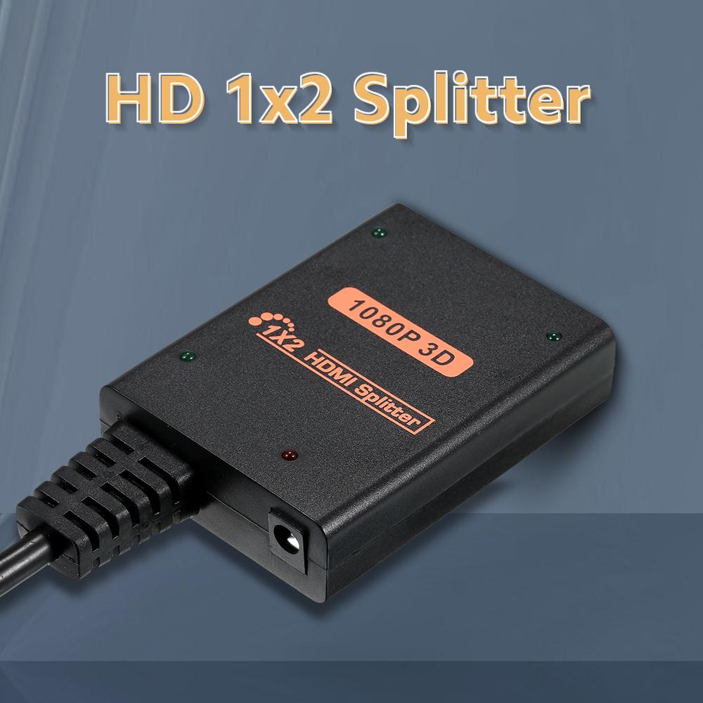 HD Splitter 1 in 2 out 1080P Image Quality 3D Effect For PC/Laptop/Game Console/Set-top Box/Projector/TV/Monitor