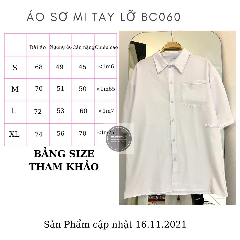 Áo Sơ Mi Trắng Tay Lỡ Có Túi basic Unisex chất vải lụa mềm mịn form rộng