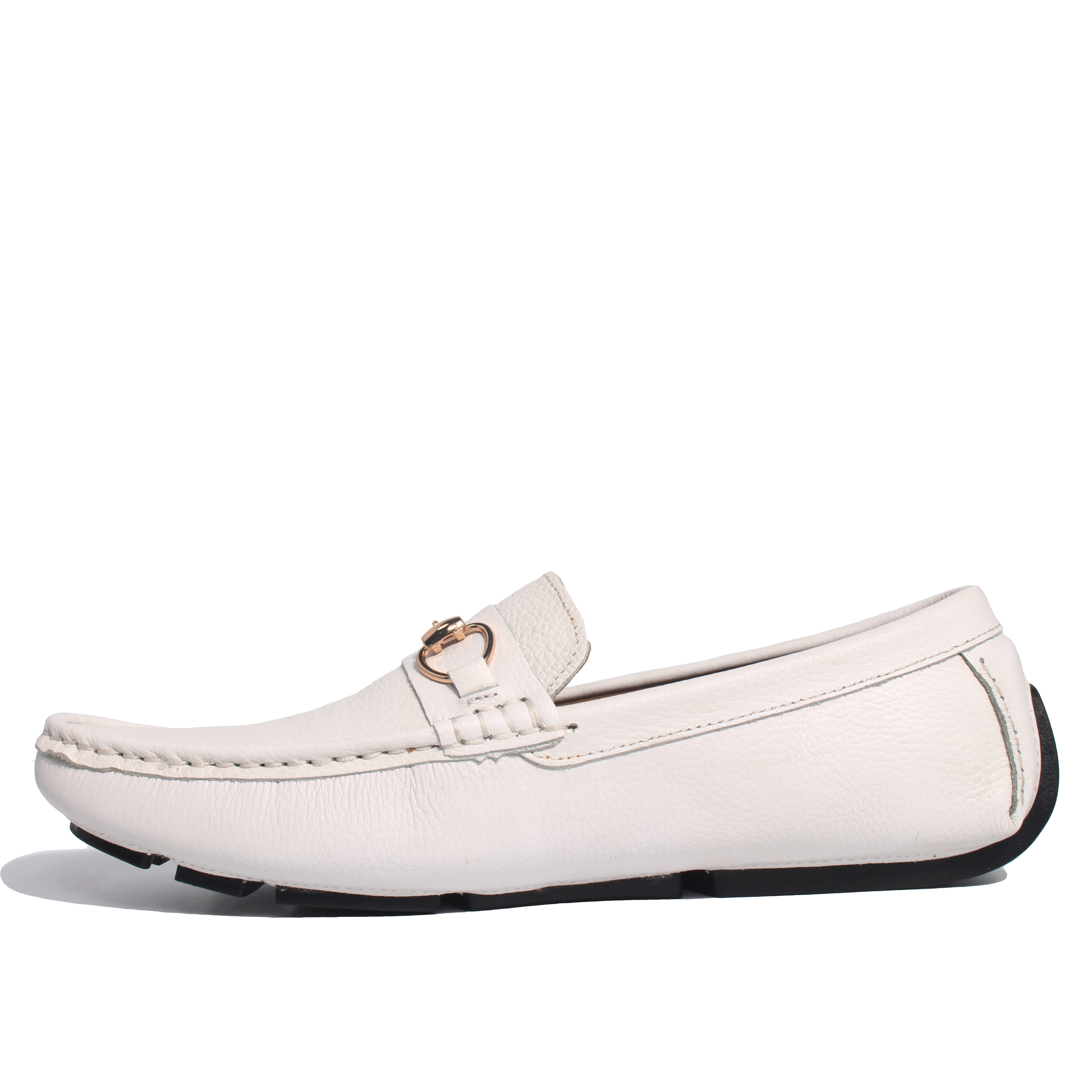 Giày MICHILUX Da Bò Thật Chính Hãng Horse Bit Moccasin CIEHM Màu Trắng
