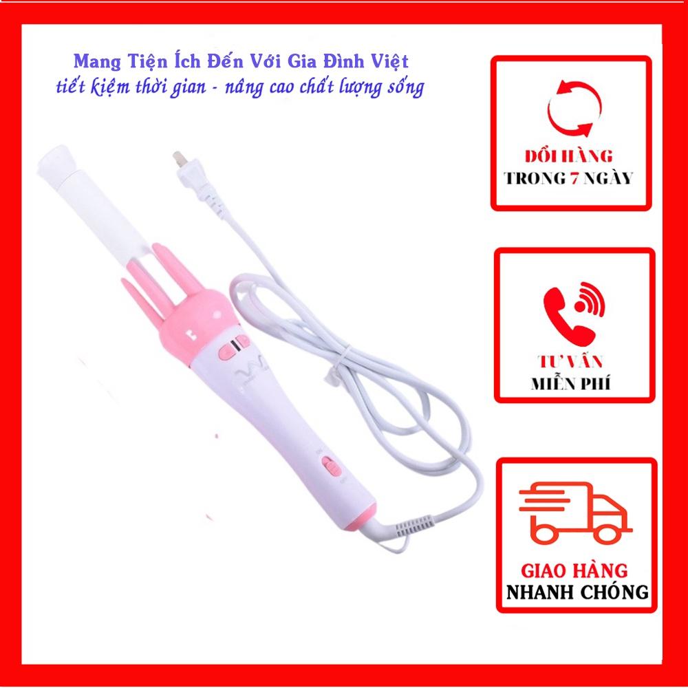 Máy uốn tóc Fullbox chính hãng lược điện làm xoăn xoay tự động ViVo 3 in 1 - Máy uốn tóc xoăn Vivo xoay tự động 360 độ
