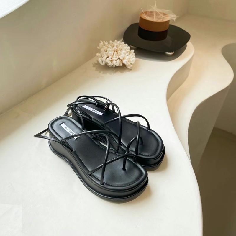 Sandal buộc dây đế 5cm cho nữ