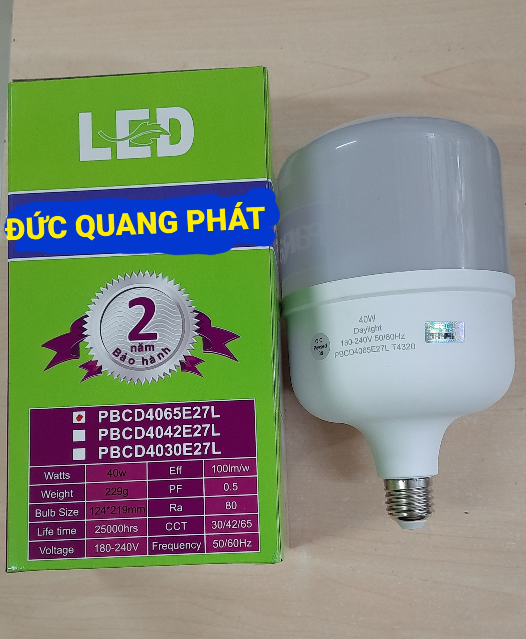 BÓNG ĐÈN LED TRỤ 40W