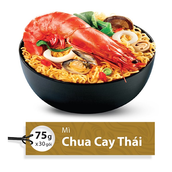 Thùng Mì 3 Miền Gold Chua Cay Thái 30 gói x 75g