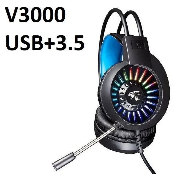 Tai nghe chuyên game V3000 Led cầu vòng jack 3.5 + USB