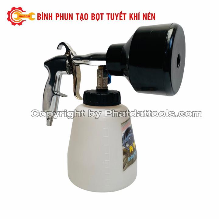 Bình phun tạo bọt tuyết dùng khí nén 1000ml-Đầu đen-Tặng kèm 100ml dung dịch nước rửa xe không chạm