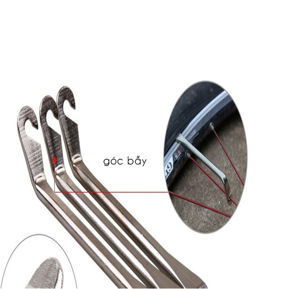 Bộ 2 Thanh Nạy Móc Lốp Xe Đạp Giúp Vá Lốp Săm Xe Đạp Chất Liệu Thép Không Gỉ MaiLee
