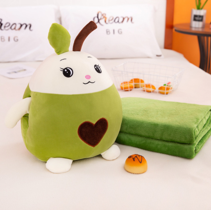 Bộ Chăn gối Văn Phòng 3in1 - Gối Mền Tựa Lưng Hình Hoa Quả, Cú Mèo, Totoro Dễ Thương - Giao ngẫu nhiên