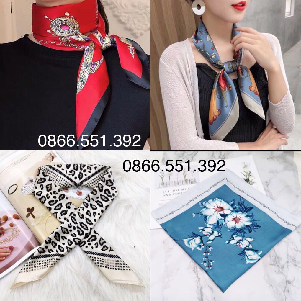 Khăn lụa vuông công sở 70x70cm khăn quàng nữ văn phòng khăn turban bandana cao cấp thời trang. Khăn lụa