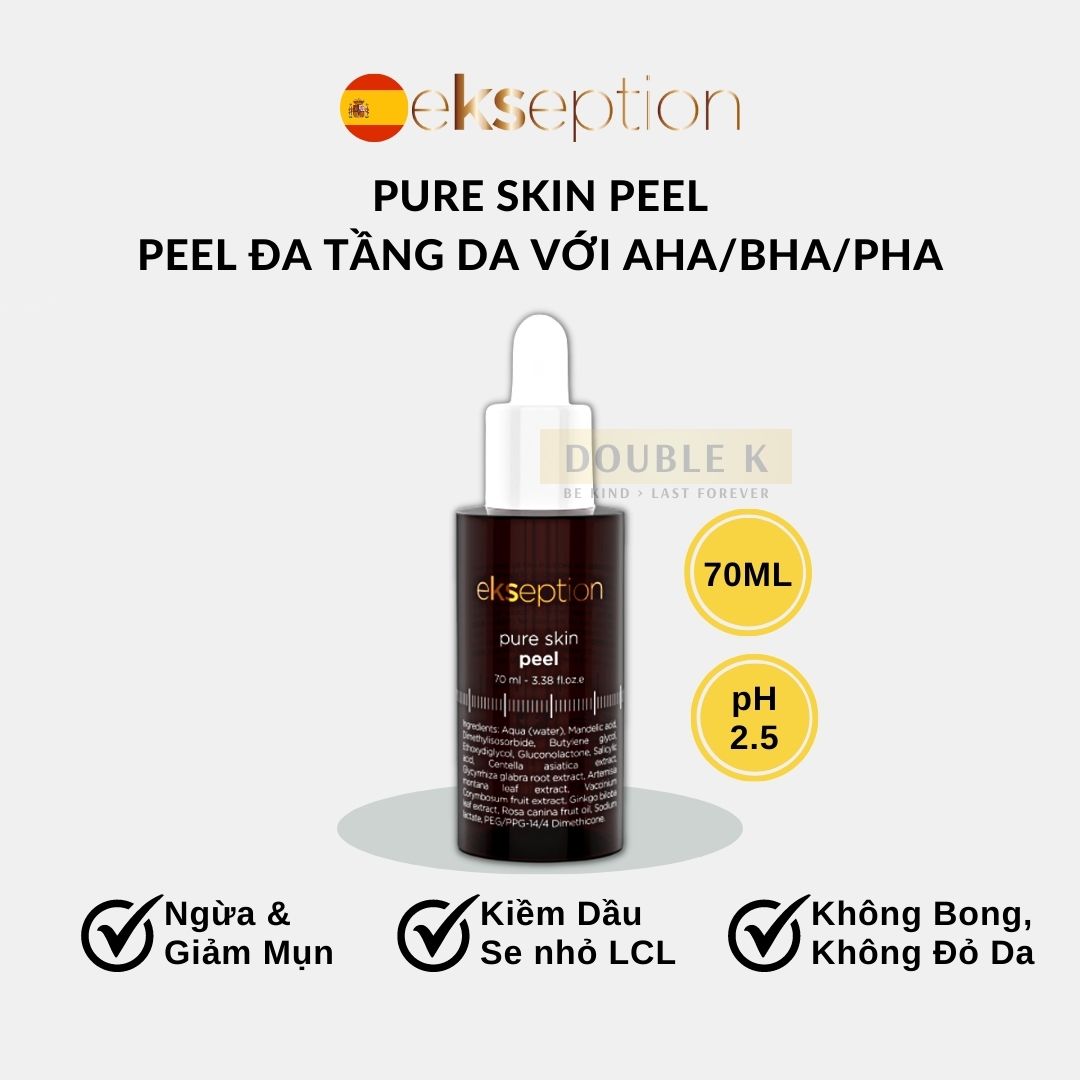 ekseption Pure Skin Peel - Giảm Mụn, Mờ Thâm Sau Mụn, Se Nhỏ Lỗ Chân Lông, Mịn Màng Làn Da - Double K