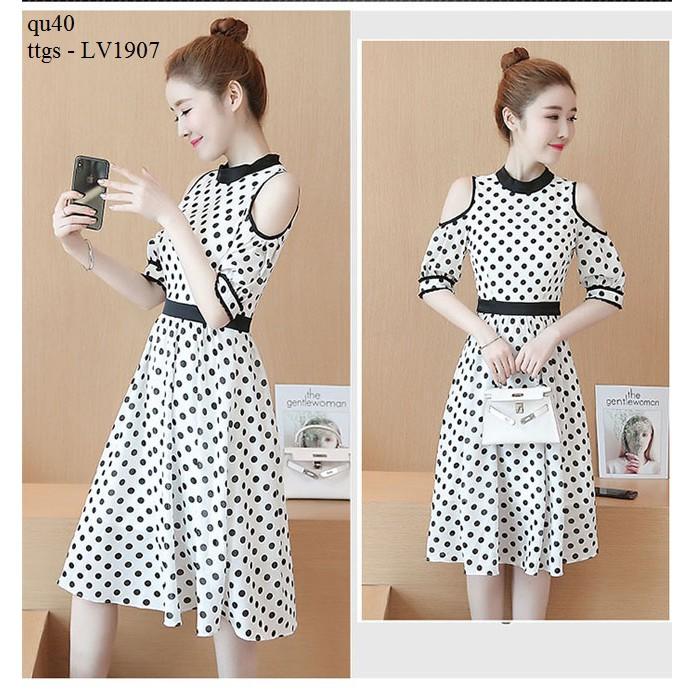 LV1907 ĐẦM BI KHOÉT TAY CÁCH ĐIỆU