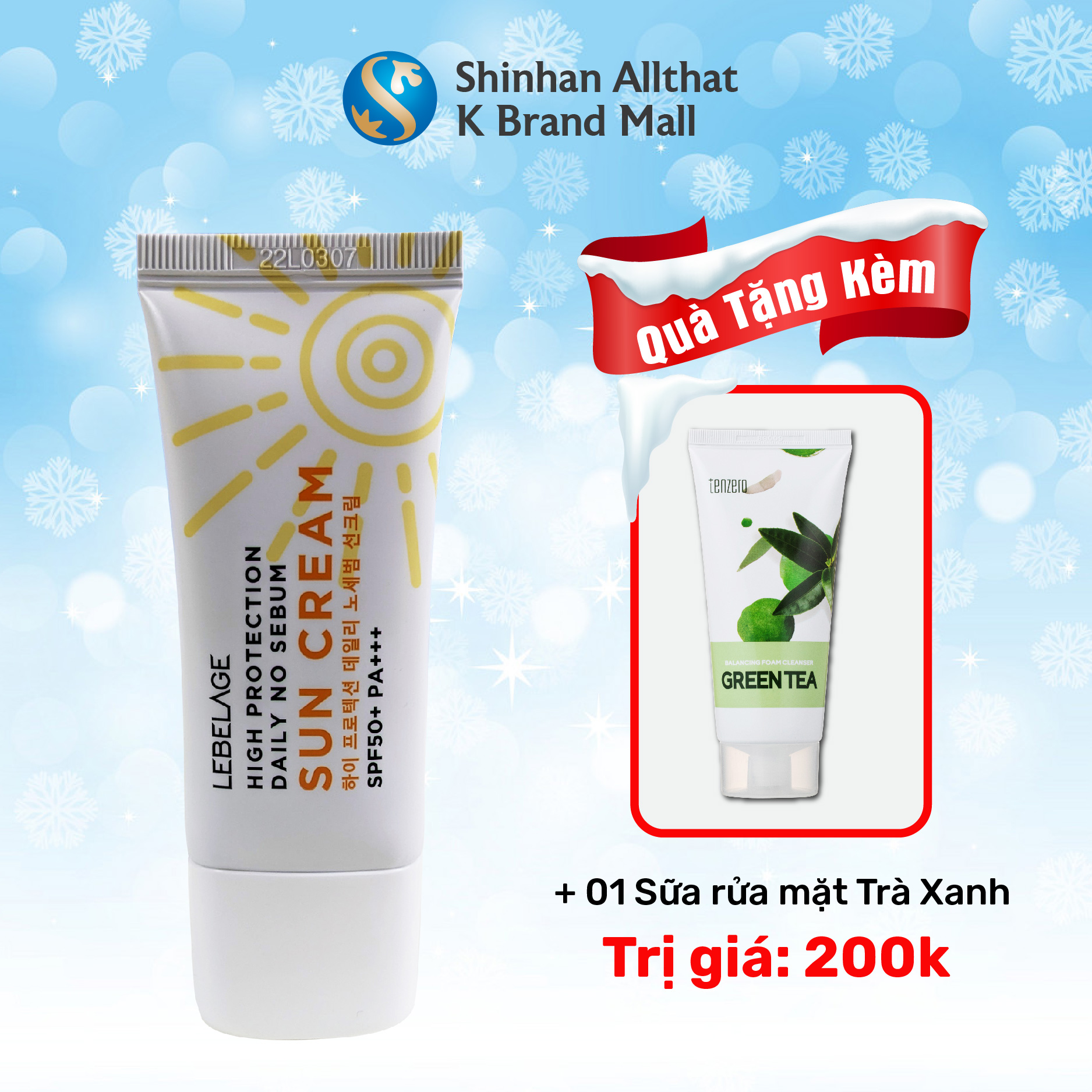 Kem Chống Nắng LEBELAGE High Protection Sun Cream Daily No Sebum SPF50+ PA+++ 30ml - Bảo Vệ Da Tối Ưu